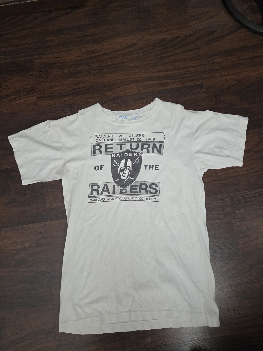 Vintage Raiders vs Oilers T-Shirt Oakland 1989 Return to Oakland